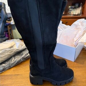 Black Women's size 7.5, Wide-Calf, Knee-High Boots by SO brand new with box
